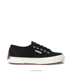 Superga 2750 6JR0T247 Black-Red Lips-Black | Superga 2750 Multicolor Logo