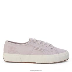Superga 2750 6JR0T462 Pink Magenta Leaves | Superga 2750 Natural Dye Embroidery