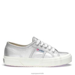 Superga 2750 6JR0T561 Grey Silver Matt | Superga 2750 Metallic Canvas -F Avorio