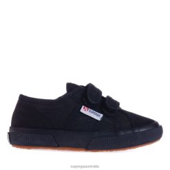 Superga 2750 6JR0T605 Full Black | Superga 2750 Jstrap Classic Kids