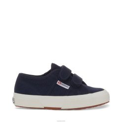 Superga 2750 6JR0T788 Navy | Superga 2750 Kids Cotjstrap Classic Sneakers - Avorio