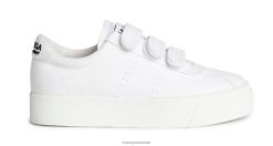 Superga Australia 6JR0T171 White Black | Superga 2954 Club 3 Straps