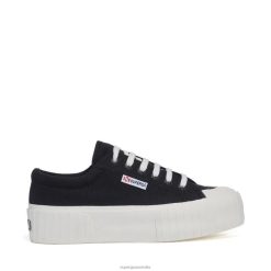 Superga Australia 6JR0T173 Black White | Superga 2631 Stripe Platform