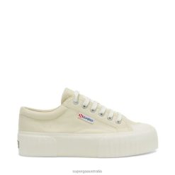 Superga Australia 6JR0T193 Beige Lt Eggshell | Superga 2631 Stripe Platform