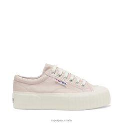 Superga Australia 6JR0T195 Pink Almond | Superga 2631 Stripe Platform
