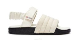 Superga Australia 6JR0T217 Natural Beige-Black | Superga 1911 Sandal Quilted Organic Ca