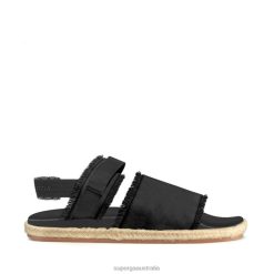 Superga Australia 6JR0T219 Black | Superga 1911 Sandal Fringed Organic Ca