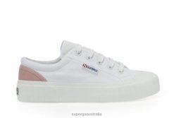 Superga Australia 6JR0T248 White-Pink Dusty | Superga 2630 Stripe Padded