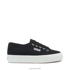 Superga Australia 6JR0T24 Black-F White | Superga 2730 Mid Platform