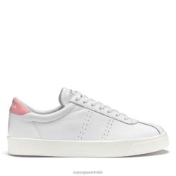 Superga Australia 6JR0T323 White-Pink | Superga 2843 Club S Comfort Leather -F Avorio