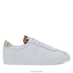 Superga Australia 6JR0T396 White Spots Leopard | Superga 2843 Club S Calfhair Details