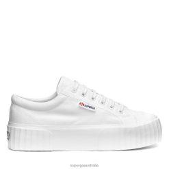 Superga Australia 6JR0T475 White-White | Superga 2631 Stripe Platform Avorio