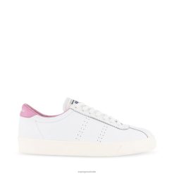 Superga Shoes 6JR0T158 White-Pink Mauve | Superga 2843 Club S Comfort Leather