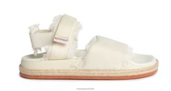 Superga Shoes 6JR0T220 Natural Beige | Superga 1911 Sandal Fringed Organic Ca