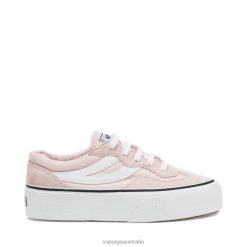 Superga Shoes 6JR0T25 Pink Ish-White | Superga 3041 Revolley Colorblock Platf