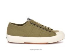 Superga Shoes 6JR0T273 Green Tortora-White | Superga 2390 Military 7 Eyelets
