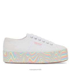 Superga Shoes 6JR0T312 White-Multicolor Pastels | Superga 2790 Multicolor Liquify Sole