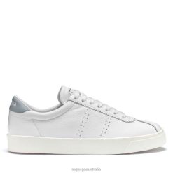Superga Shoes 6JR0T320 White-Grey Lilla | Superga 2843 Club S Comfort Leather -F Avorio