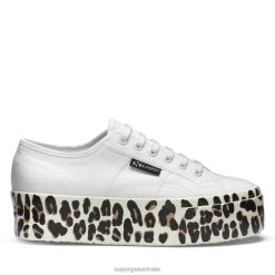 Superga Shoes 6JR0T340 White-F Lt Beige Leopar | Superga 2790 Light Leopard Foxing Print White Avorio-F Lt Beige Leopar