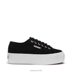 Superga Shoes 6JR0T36 Black-F White | Superga 2790 Platform
