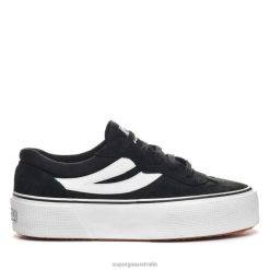 Superga Shoes 6JR0T379 Black-White | Superga 3041 Revolley Colourblock Platform