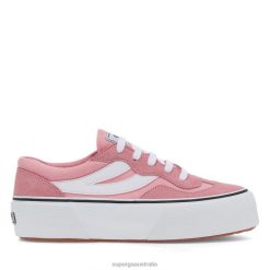 Superga Shoes 6JR0T438 Pink -White | Superga 3041 Revolley Colourblock Platform