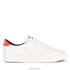 Superga Shoes 6JR0T508 Orange Tomato-Blue Navy | Superga 2843 Sport Club S