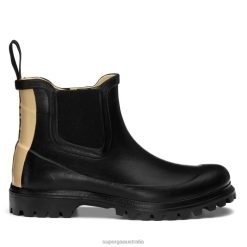 Superga Shoes 6JR0T543 Black | Superga 798 Rubber Boots Lettering