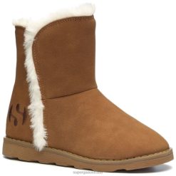 Superga Shoes 6JR0T658 Brown Bronze | Superga 4033 Kids Faux Suede